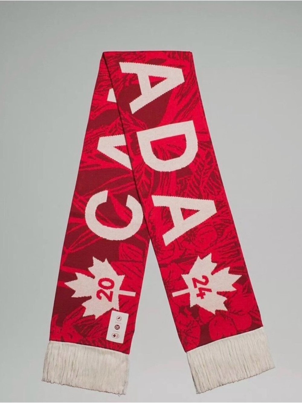 lululemon athletica Red and White Canada Knit Scarf